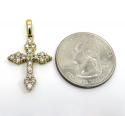 14k yellow gold mini royal diamond cross 1.00ct