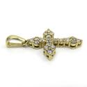 14k yellow gold mini royal diamond cross 1.00ct