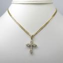 14k yellow gold mini royal diamond cross 1.00ct 
