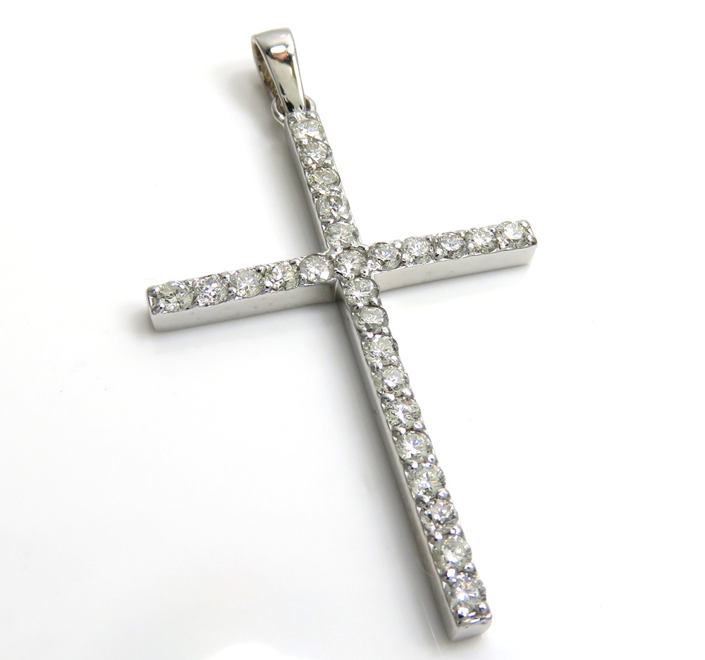 14k yellow gold 26 diamond prong cross 1.10ct
