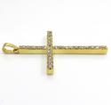 14k yellow gold 26 diamond prong cross 1.10ct