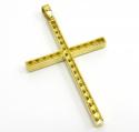 14k yellow gold 26 diamond prong cross 1.10ct