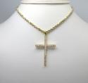 14k yellow gold 26 diamond prong cross 1.10ct