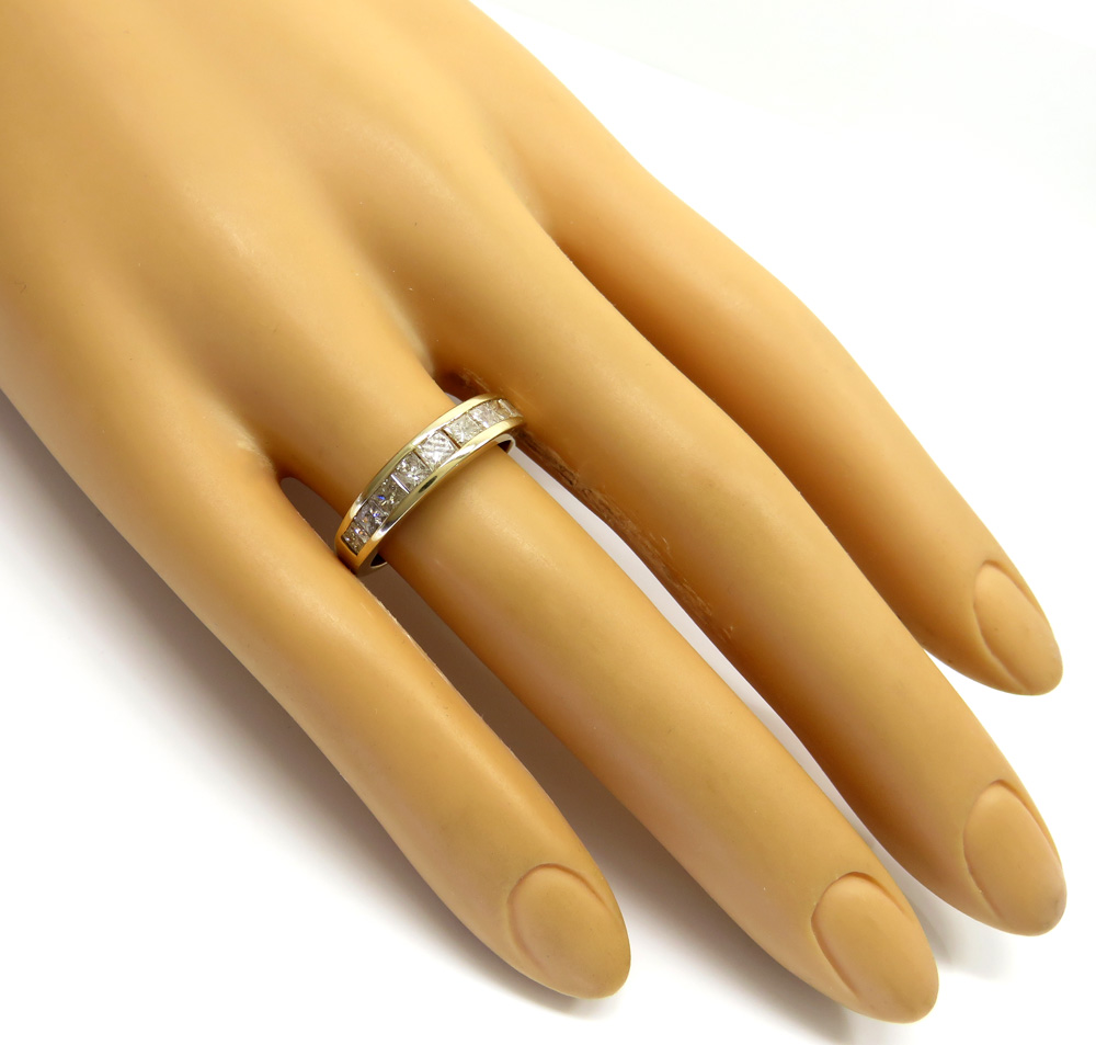 10k yellow gold princess diamond wedding band ring 1.00ct - Image 5