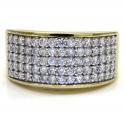 10k yellow gold five row diamond wedding band ring 1.43ct