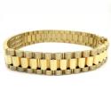 14k yellow gold 3 row diamond presidential bracelet 8.75 inches 4.00ct