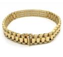 14k yellow gold 3 row diamond presidential bracelet 8.75 inches 4.00ct