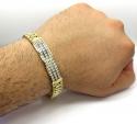 14k yellow gold 3 row diamond presidential bracelet 8.75 inches 4.00ct