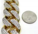 10k solid yellow gold xxl diamond miami bracelet 9.25 inch 27mm 24.23ct