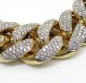 10k solid yellow gold xxl diamond miami bracelet 9.25 inch 27mm 24.23ct