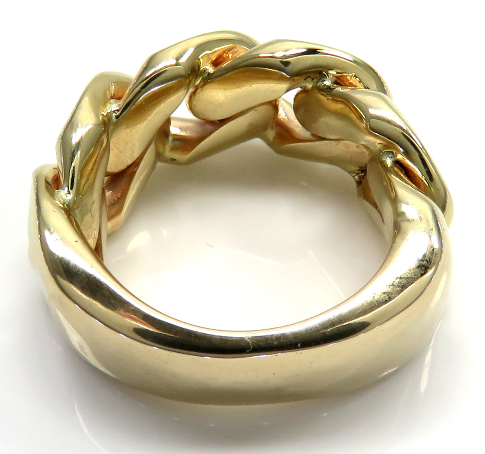 10k yellow gold 12mm solid miami cuban link ring  - Image 4