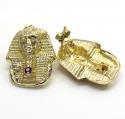 14k yellow gold amethyst king tut pharaoh earrings 0.10ct