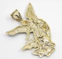 10k two tone gold medium angel vs demon saint michaels pendant 