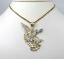 10k two tone gold medium angel vs demon saint michaels pendant 