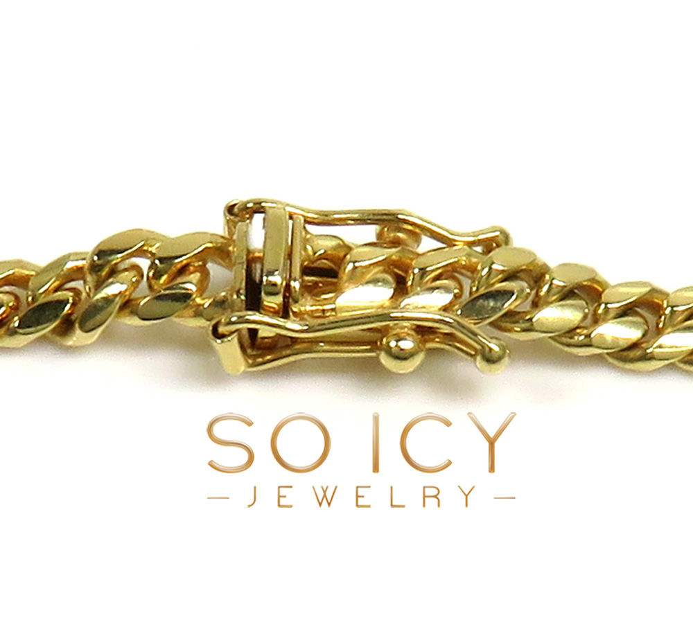 10k yellow gold solid miami cuban bracelet 8.50 inch 4mm