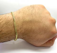 10k yellow gold solid miami cuban bracelet 8.50 inch 4mm