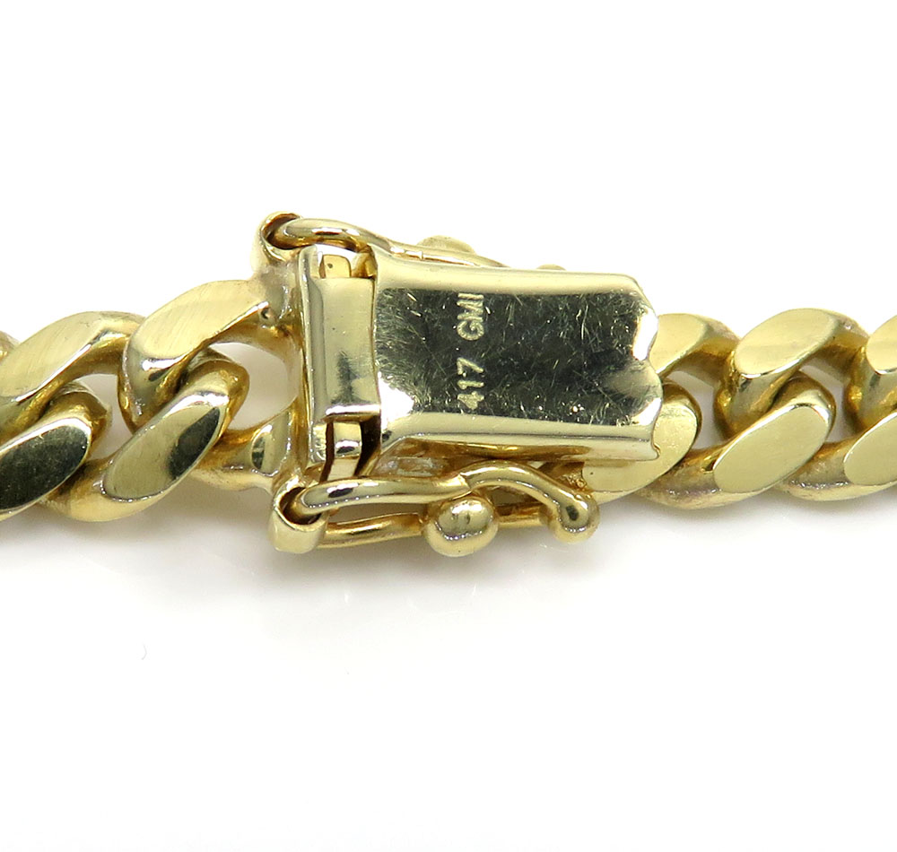 10k yellow gold solid miami bracelet 8.5 inch 6mm