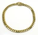 10k yellow gold solid miami bracelet 8.5 inch 6mm
