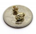14k yellow gold single mini puffed 6mm gucci style link solid earring