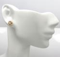 14k yellow gold single mini puffed 6mm gucci style link solid earring