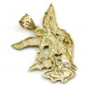 10k two tone gold small angel vs demon saint michaels pendant 