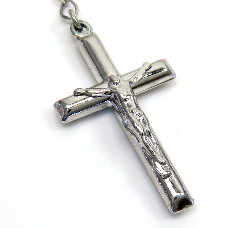 Buy 925 Silver Rosary Italy Necklace 30 Inches 8mm Online at SO ICY JEWELRY