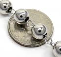925 silver rosary italy necklace 30 inches 8mm