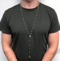 925 silver rosary italy necklace 30 inches 8mm