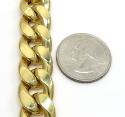 10k yellow gold one sided diamond cut two tone cuban bracelet 9
