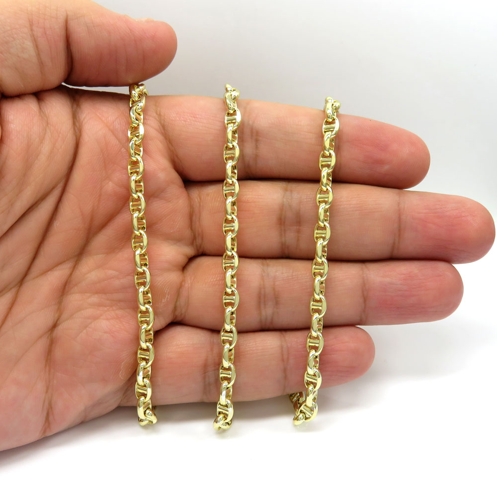 Buy 10k Yellow Gold Hollow Puffed Mariner Chain 18-26 Inch 5mm 