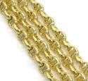 10k yellow gold skinny hollow puffed mariner chain 18-24 inch 3.00mm 