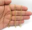 10k yellow gold skinny hollow puffed mariner chain 18-24 inch 3.00mm 