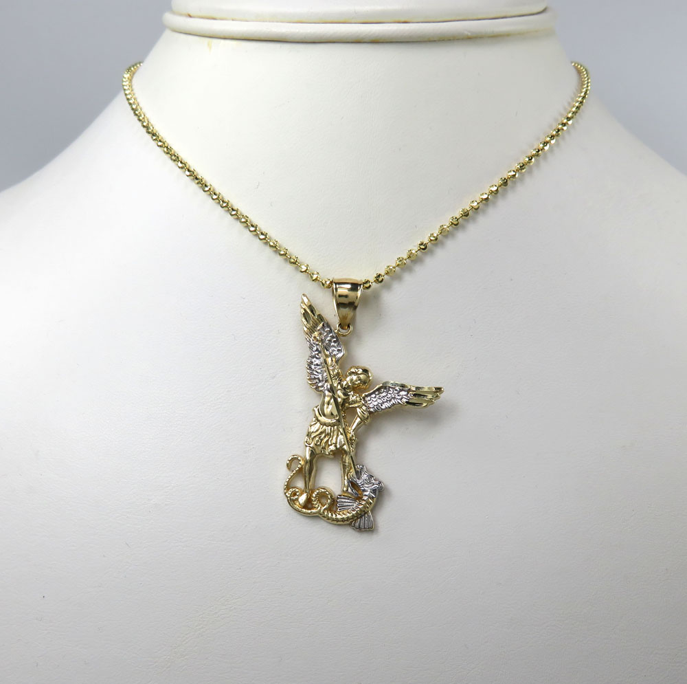 14k yellow gold small saint michaels pendant 