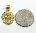 14k yellow gold mini 3d lion head pendant