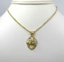 14k yellow gold mini 3d lion head pendant