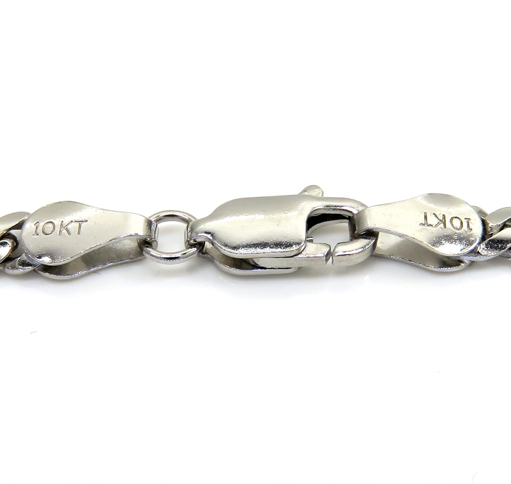 10k white gold solid miami chain 22-26 inch 3.50mm - Image 3