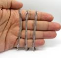 10k white gold solid miami chain 22-26 inch 3.50mm