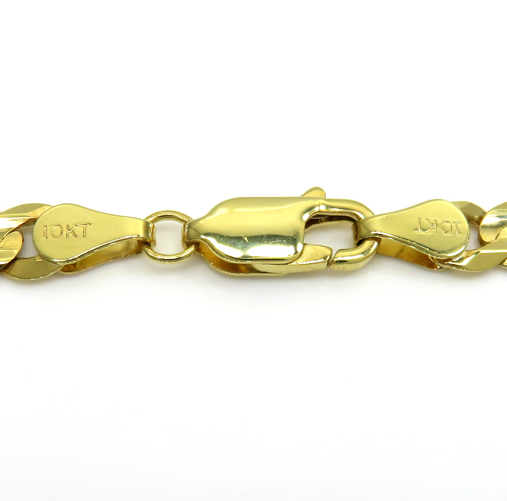 10k yellow gold solid tight link cuban chain 26 inches 5.5mm