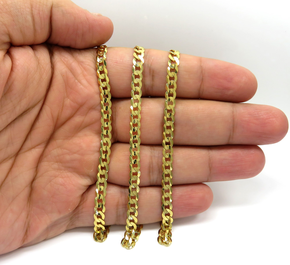 10k yellow gold solid tight link cuban chain 26 inches 5.5mm - Image 5