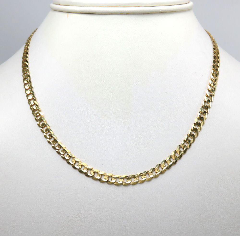 10k yellow gold solid tight link cuban chain 26 inches 5.5mm