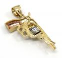 14k yellow and rose gold small cz revolver pendant 0.50ct