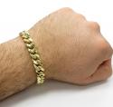 10k yellow gold large hollow puffed miami bracelet 9 inch 11mm