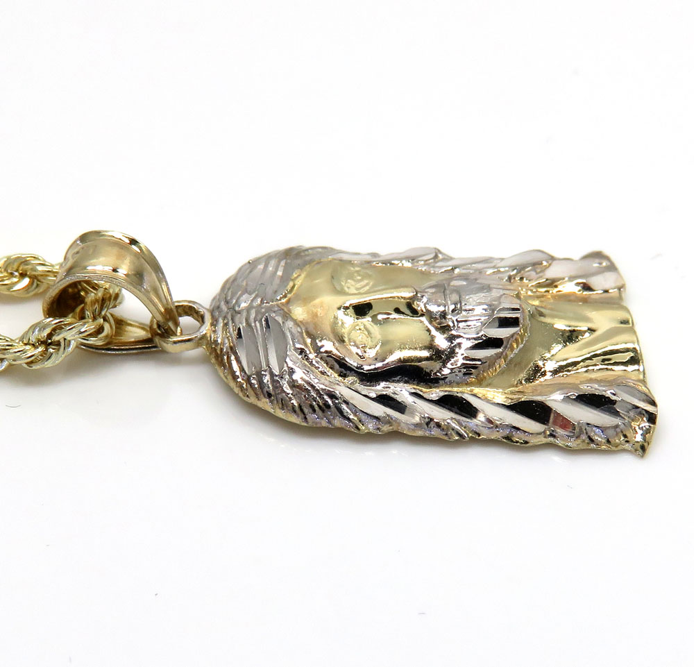 10k yellow gold small jesus pendant 18-24