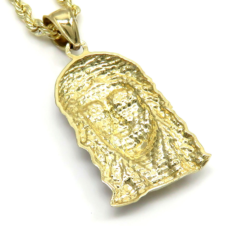 10k yellow gold small jesus pendant 18-24