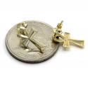 10k yellow gold mini ankh cross earrings