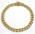 10k yellow gold medium hollow puffed miami bracelet 9 inch 8.20mm