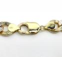 10k two tone gold diamond cut cuban bracelet 9 inch 11mm