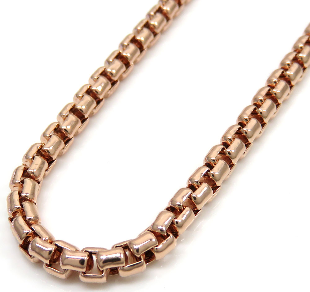 10k rose gold hollow box link chain 24-30 inch 3.5mm - Image 2