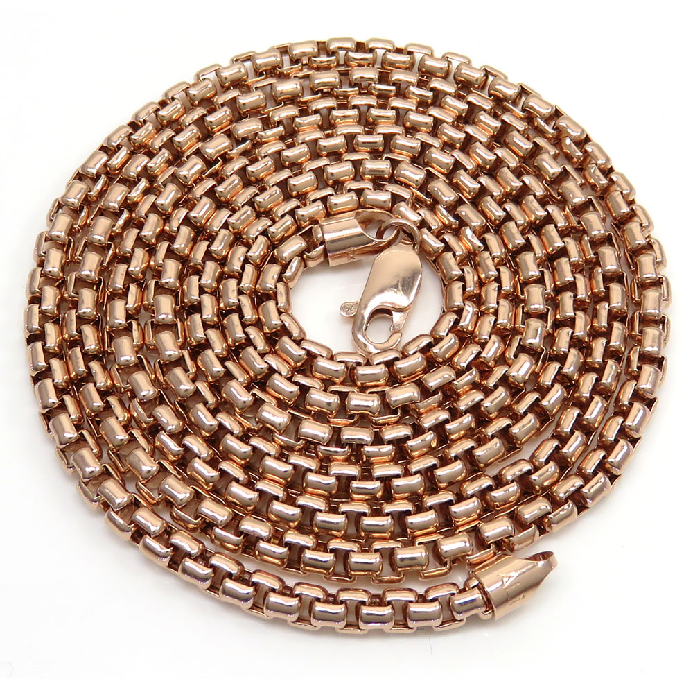 10k rose gold hollow box link chain 24-30 inch 3.5mm - Image 3