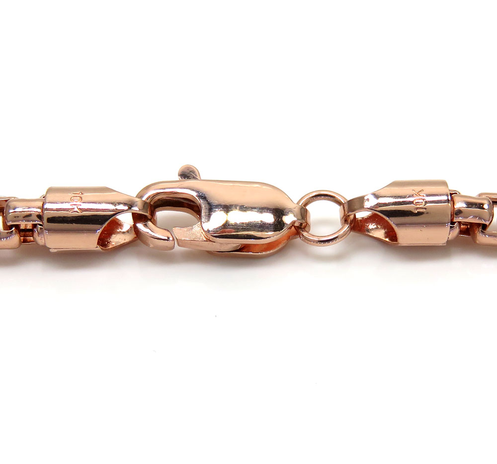 10k rose gold hollow box link chain 24-30 inch 3.5mm